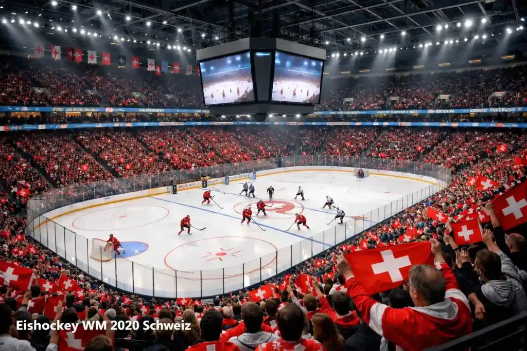 Blick in die ausverkaufte Swiss Life Arena in Zürich während eines Eishockey-WM-Spiels mit Schweizer Fans